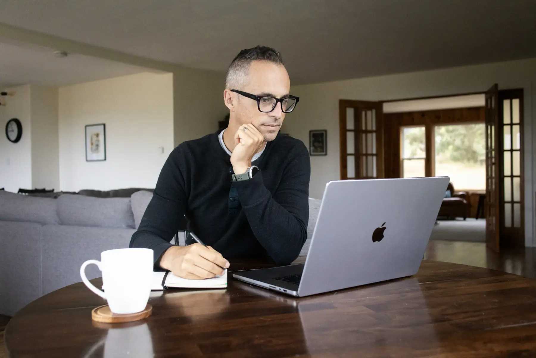 Dan working at laptop